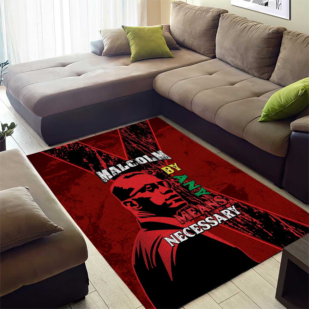 Malcolm X By Any Means Necessary Area Rug Retro Style LT15