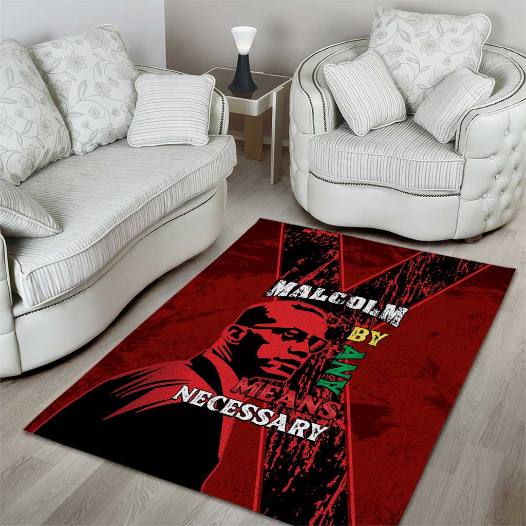 Malcolm X By Any Means Necessary Area Rug Retro Style LT15