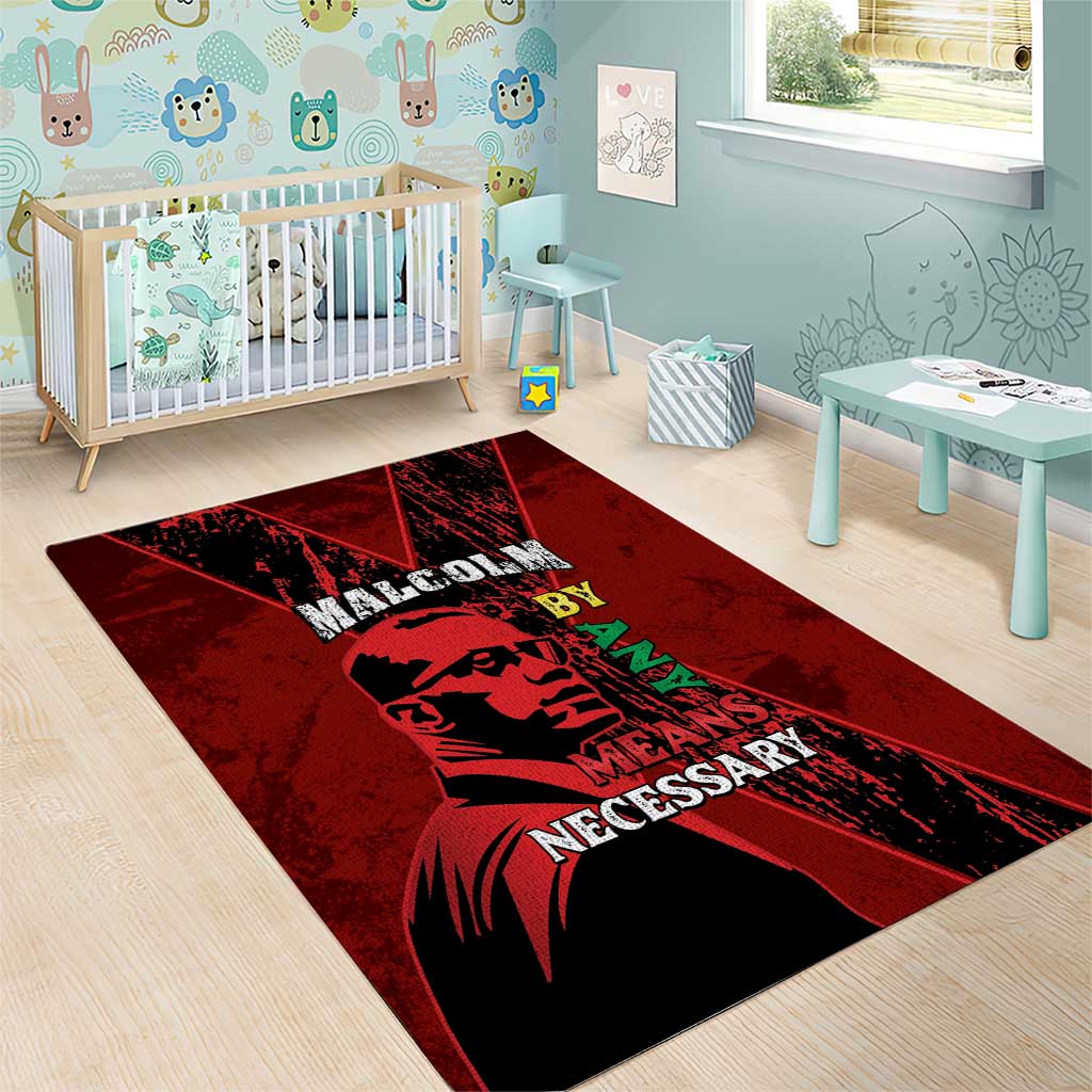 Malcolm X By Any Means Necessary Area Rug Retro Style LT15