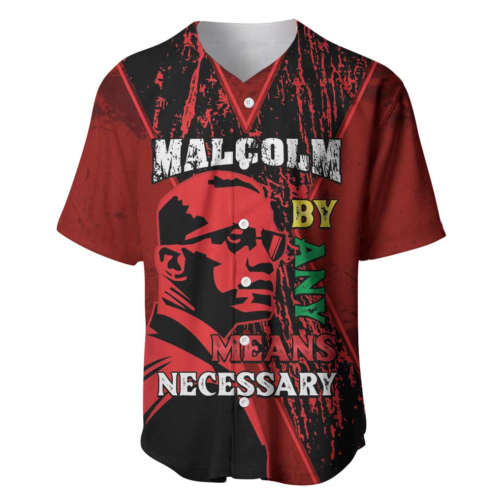 Malcolm X By Any Means Necessary Baseball Jersey Retro Style LT15