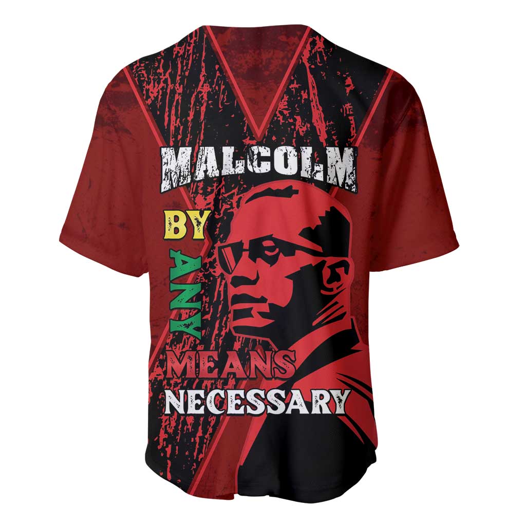 Malcolm X By Any Means Necessary Baseball Jersey Retro Style LT15