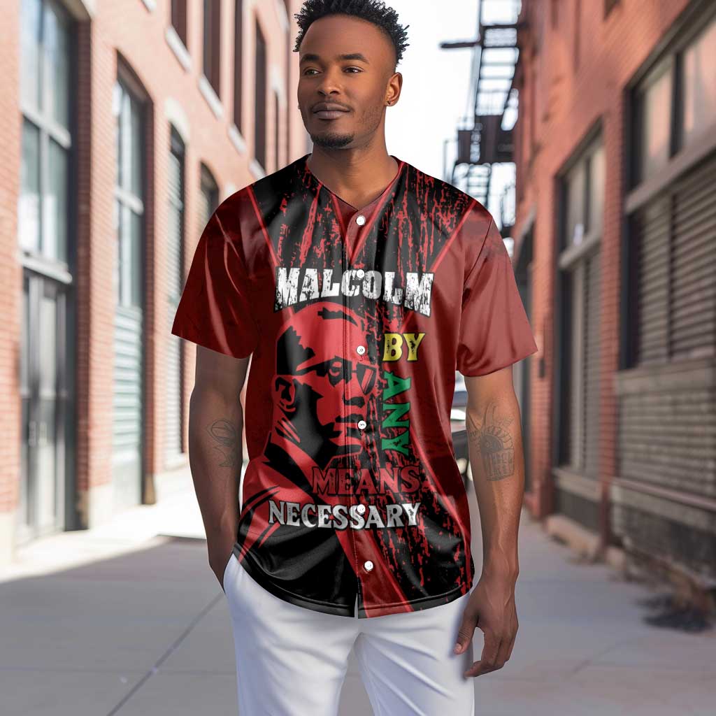 Malcolm X By Any Means Necessary Baseball Jersey Retro Style LT15