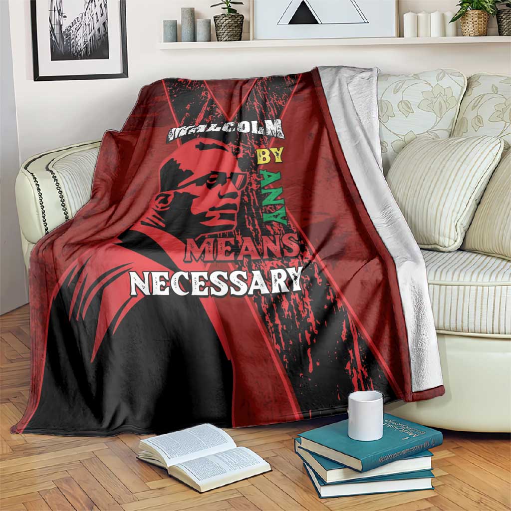 Malcolm X By Any Means Necessary Blanket Retro Style LT15