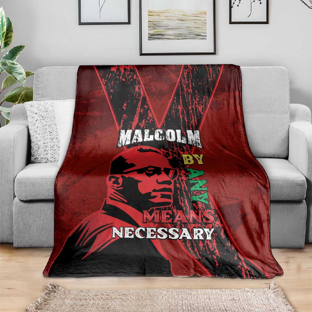 Malcolm X By Any Means Necessary Blanket Retro Style LT15