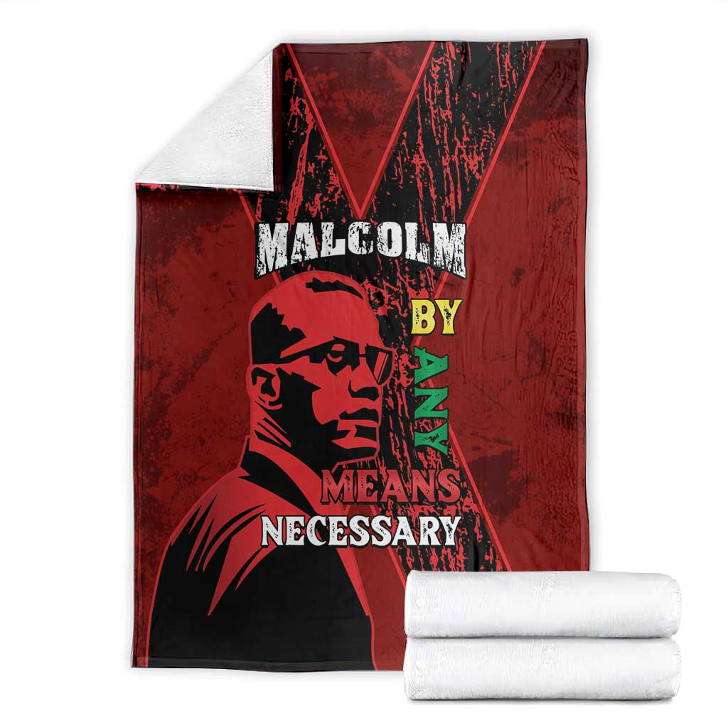 Malcolm X By Any Means Necessary Blanket Retro Style LT15