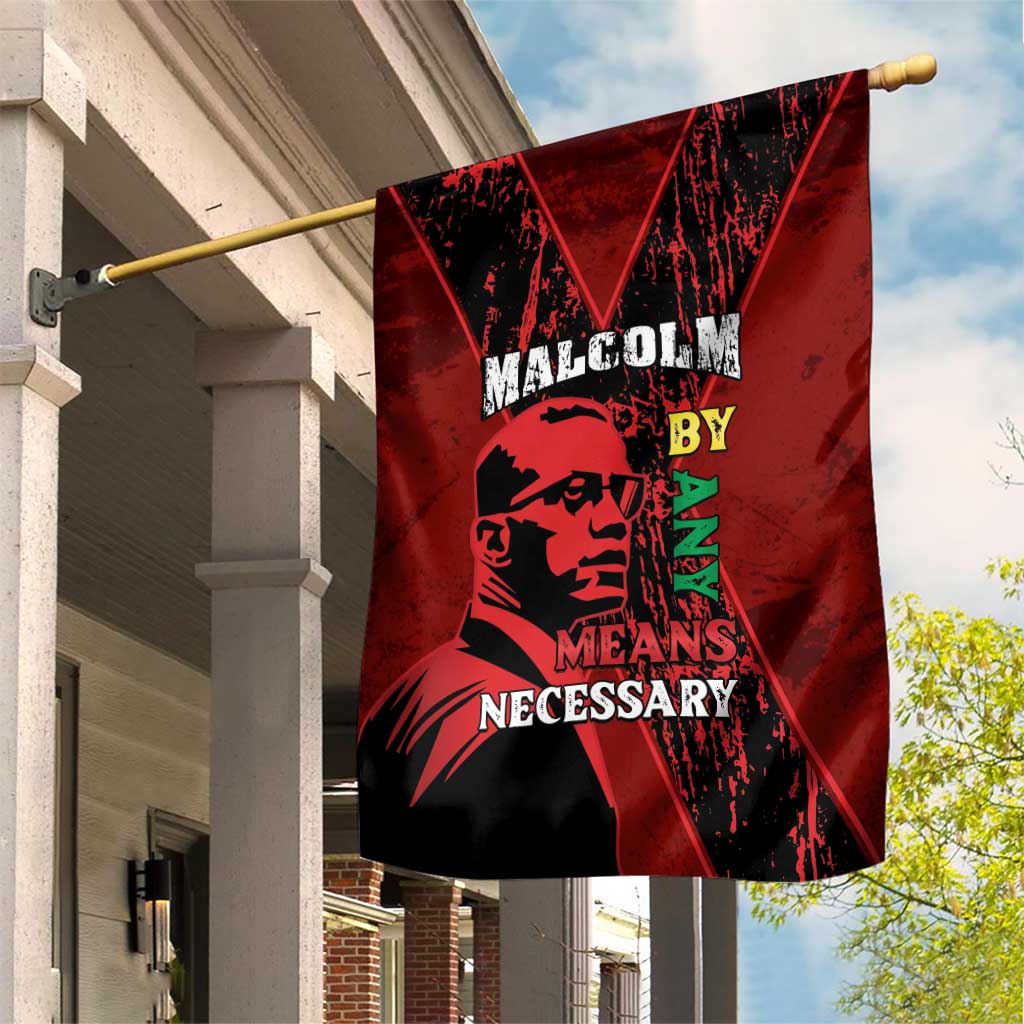 Malcolm X By Any Means Necessary Garden Flag Retro Style LT15