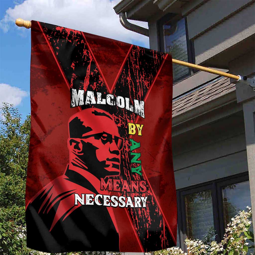 Malcolm X By Any Means Necessary Garden Flag Retro Style LT15