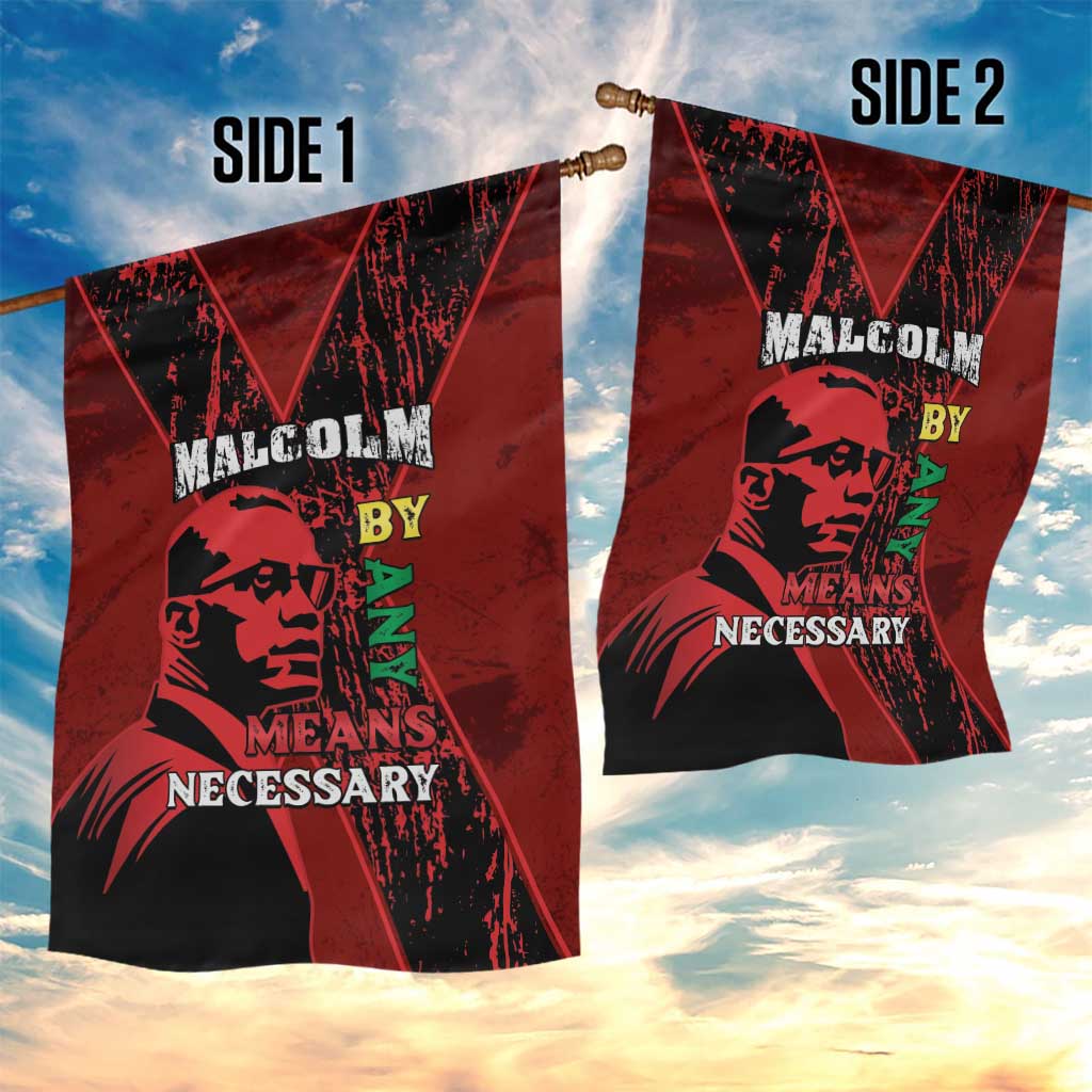 Malcolm X By Any Means Necessary Garden Flag Retro Style LT15