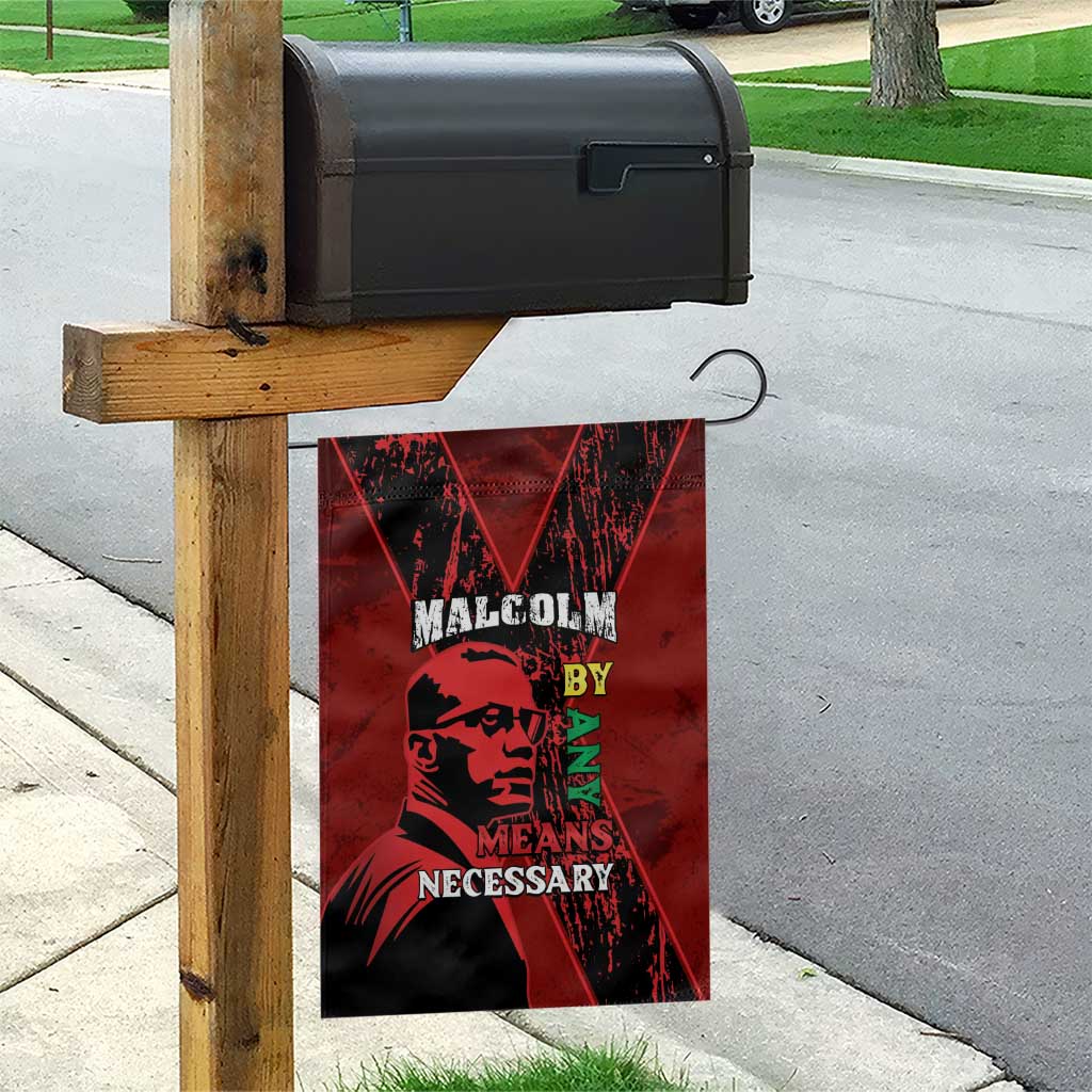 Malcolm X By Any Means Necessary Garden Flag Retro Style LT15