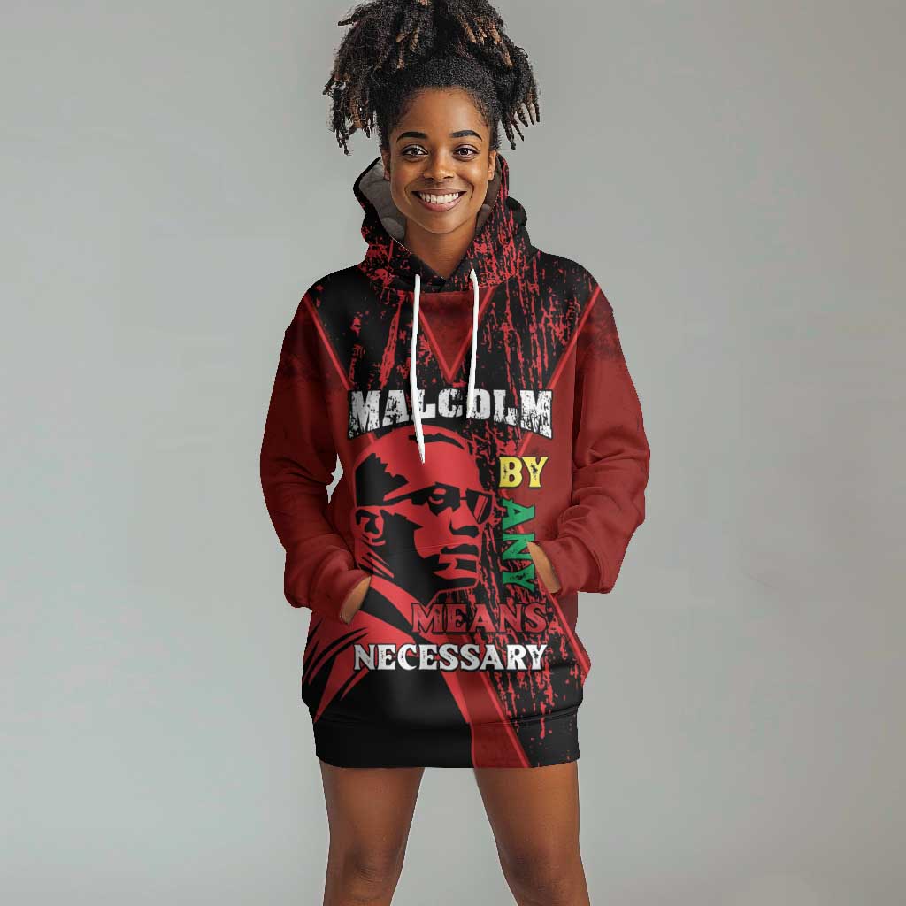 Malcolm X By Any Means Necessary Hoodie Dress Retro Style LT15