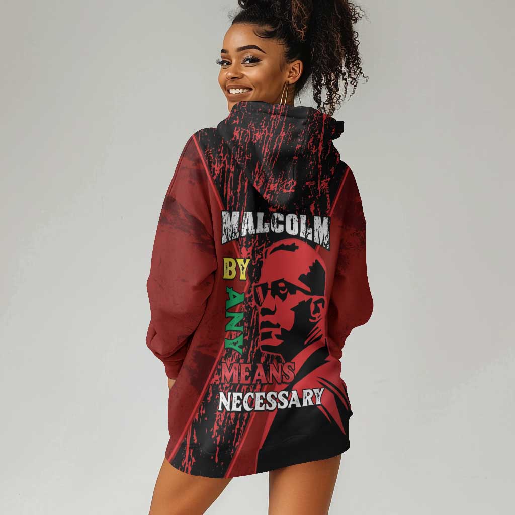 Malcolm X By Any Means Necessary Hoodie Dress Retro Style LT15