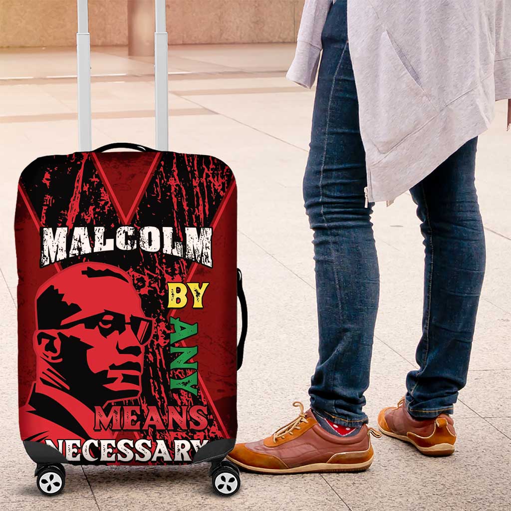 Happy Malcolm X Day Luggage Cover By Any Means Necessary LT15