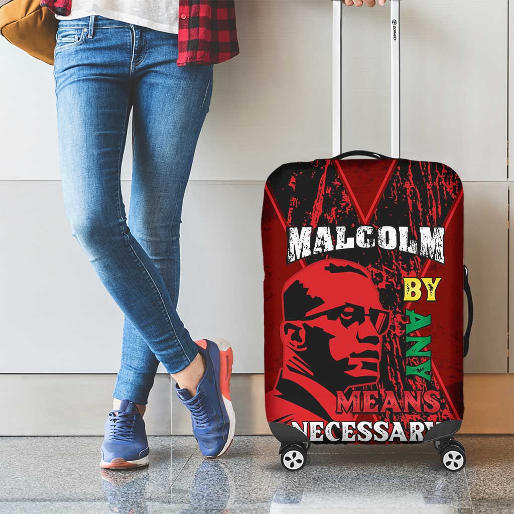 Happy Malcolm X Day Luggage Cover By Any Means Necessary LT15