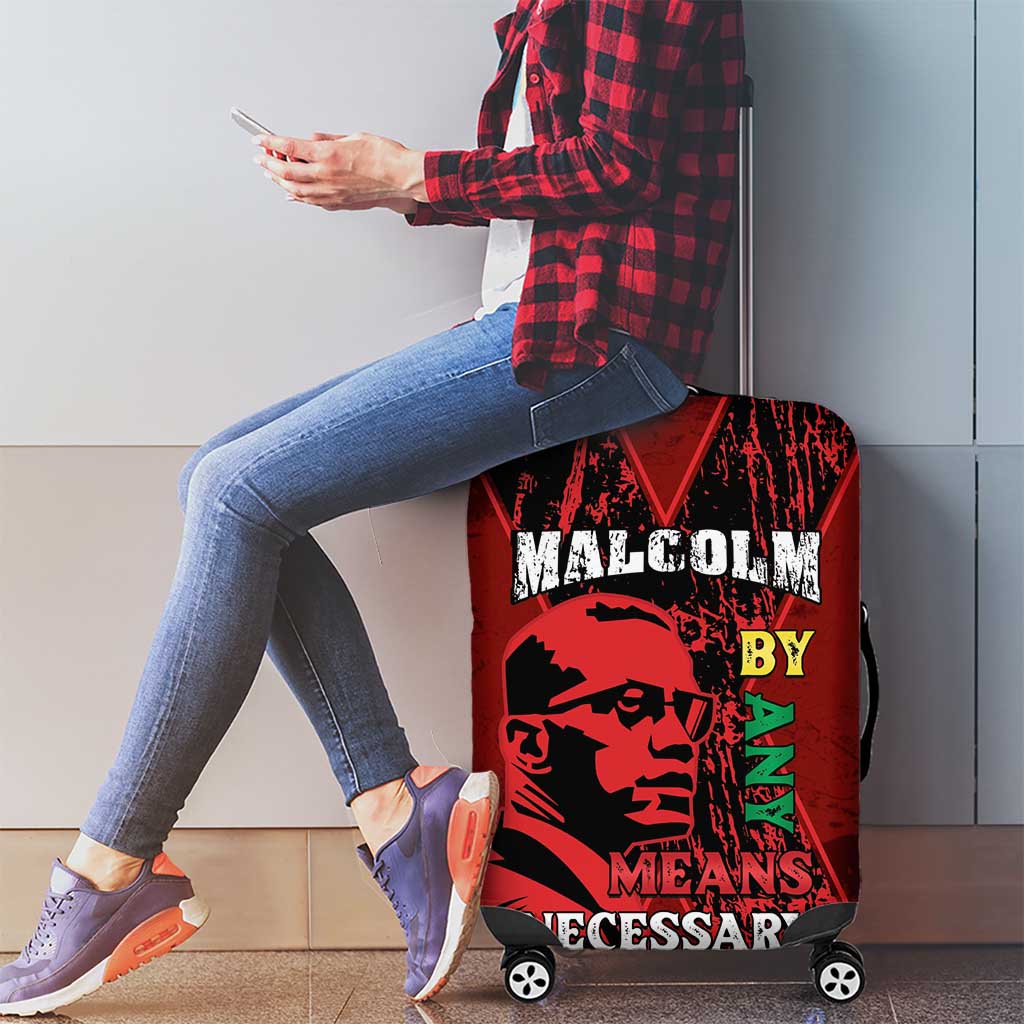 Happy Malcolm X Day Luggage Cover By Any Means Necessary LT15