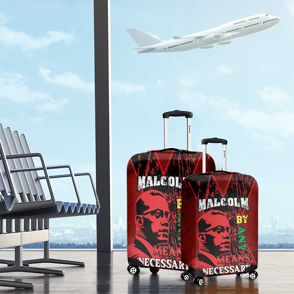 Happy Malcolm X Day Luggage Cover By Any Means Necessary LT15