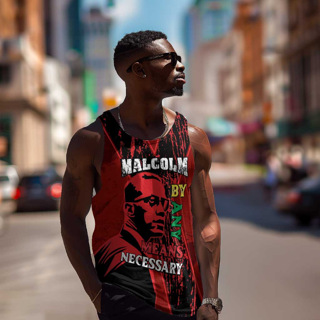 Malcolm X By Any Means Necessary Men Tank Top Retro Style LT15