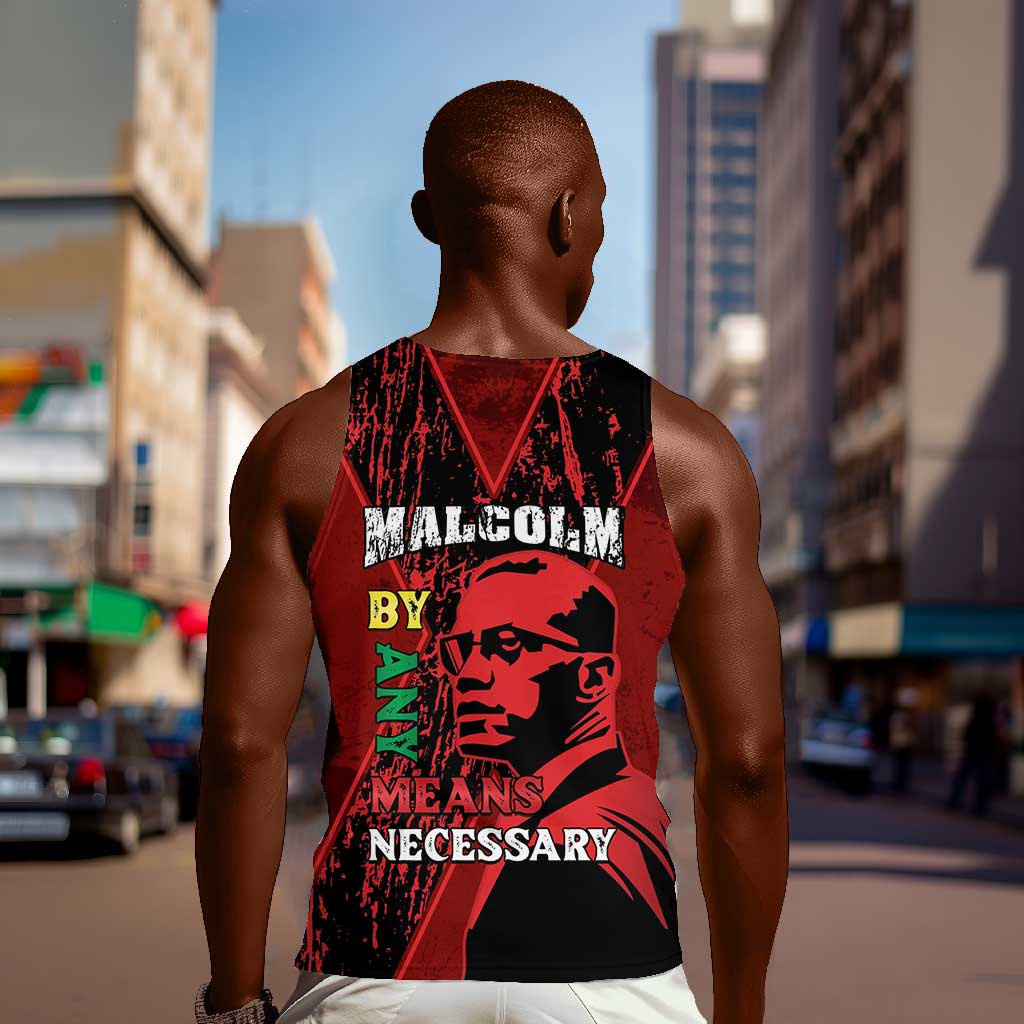 Malcolm X By Any Means Necessary Men Tank Top Retro Style LT15