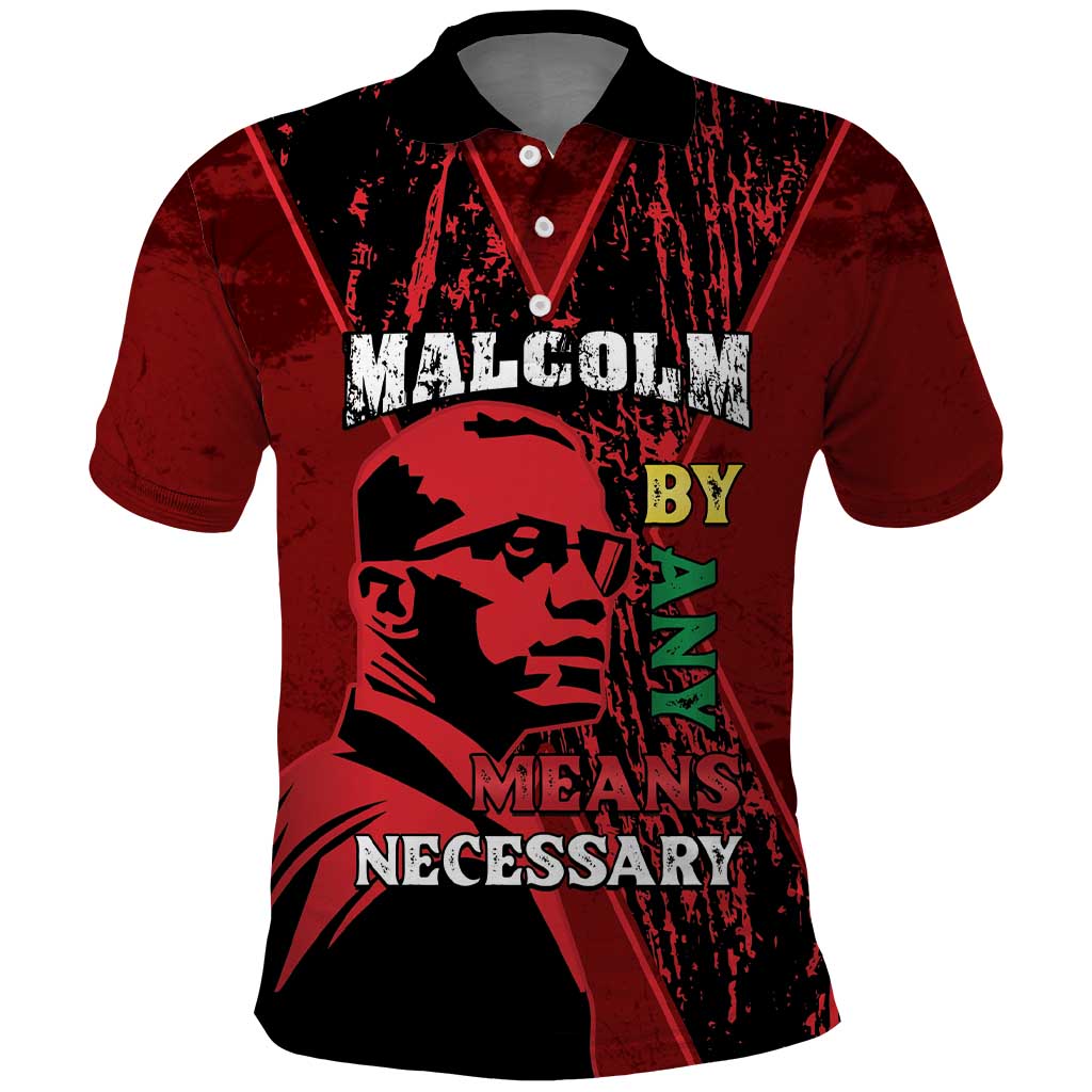 Happy Malcolm X Day Polo Shirt By Any Means Necessary LT15