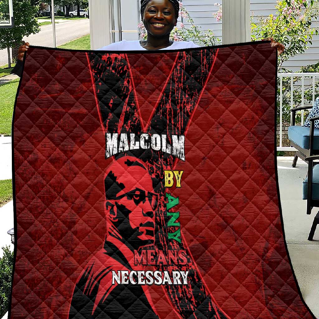 Malcolm X By Any Means Necessary Quilt Retro Style LT15