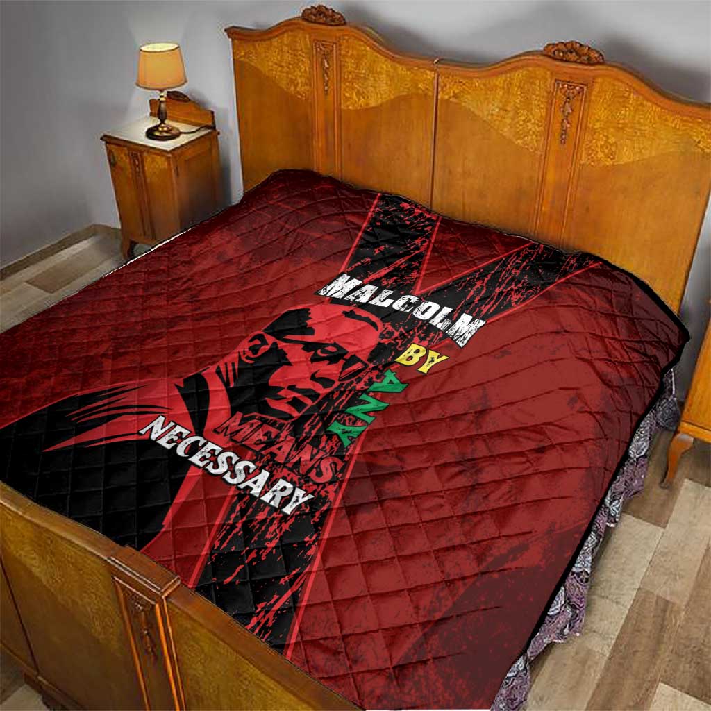 Malcolm X By Any Means Necessary Quilt Retro Style LT15