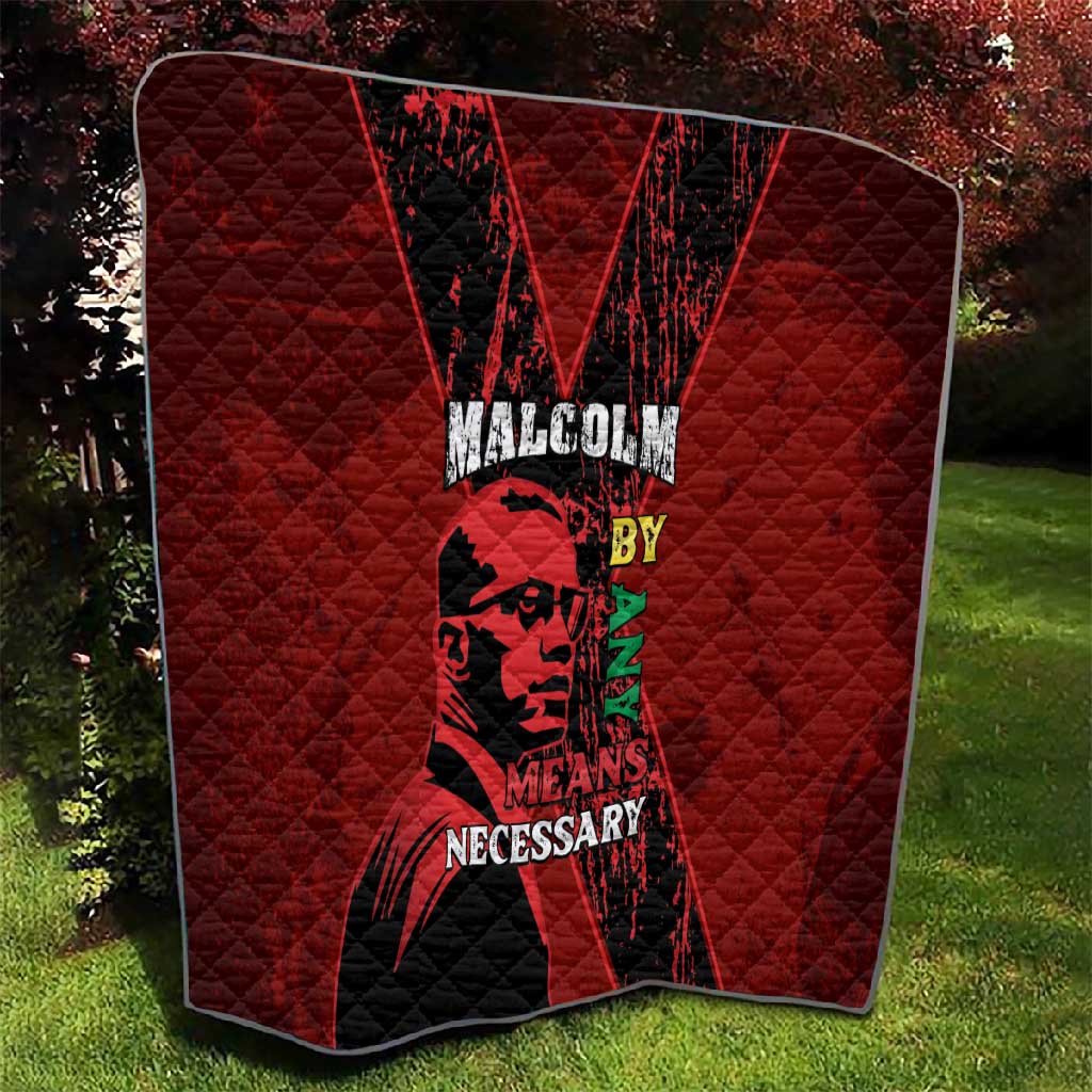 Malcolm X By Any Means Necessary Quilt Retro Style LT15