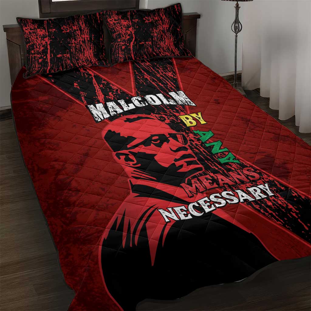 Malcolm X By Any Means Necessary Quilt Bed Set Retro Style LT15