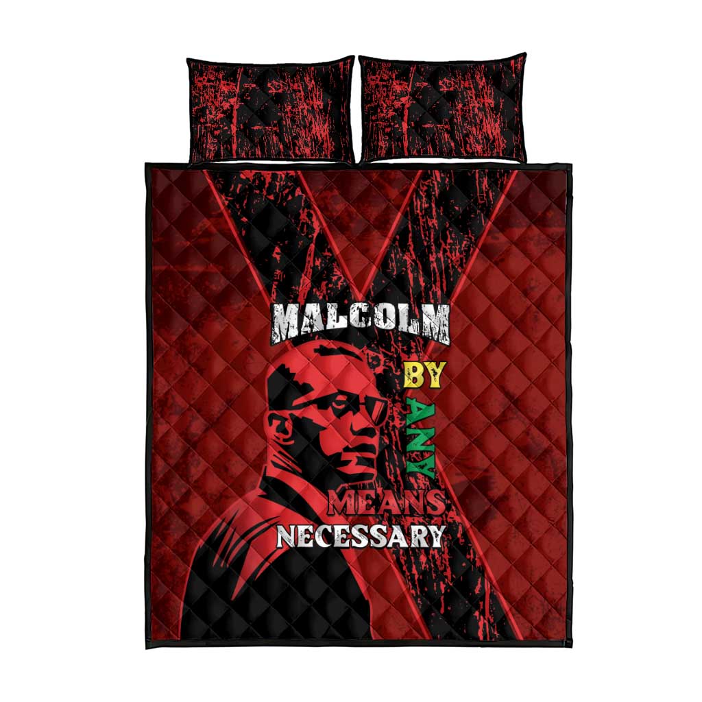 Malcolm X By Any Means Necessary Quilt Bed Set Retro Style LT15