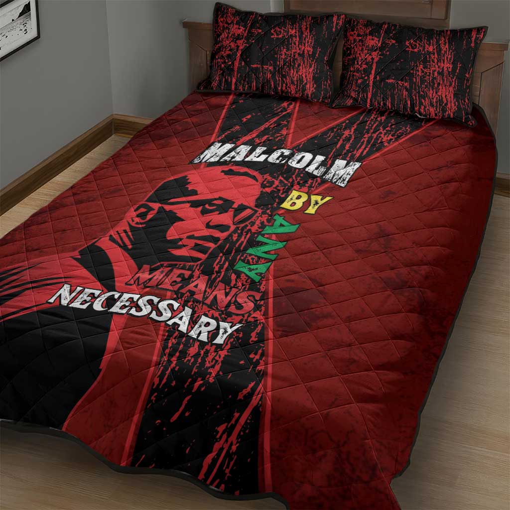 Malcolm X By Any Means Necessary Quilt Bed Set Retro Style LT15