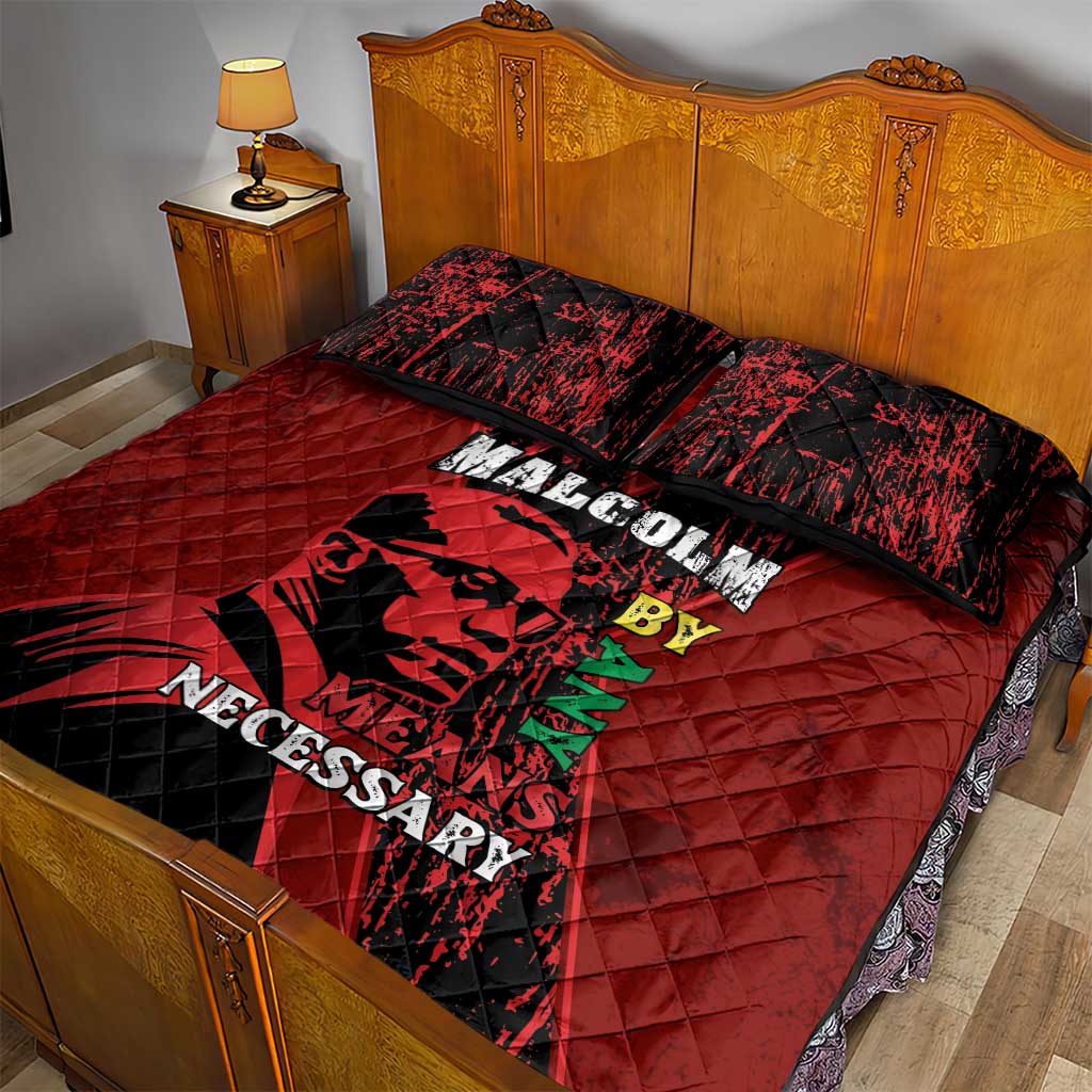Malcolm X By Any Means Necessary Quilt Bed Set Retro Style LT15