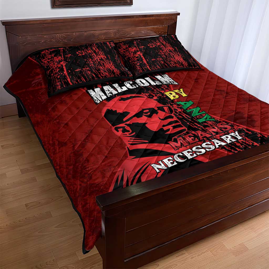 Malcolm X By Any Means Necessary Quilt Bed Set Retro Style LT15