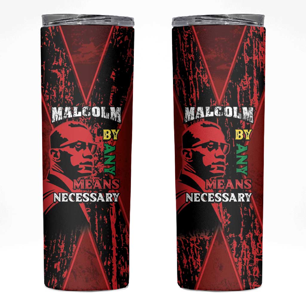 Malcolm X By Any Means Necessary Skinny Tumbler Retro Style LT15