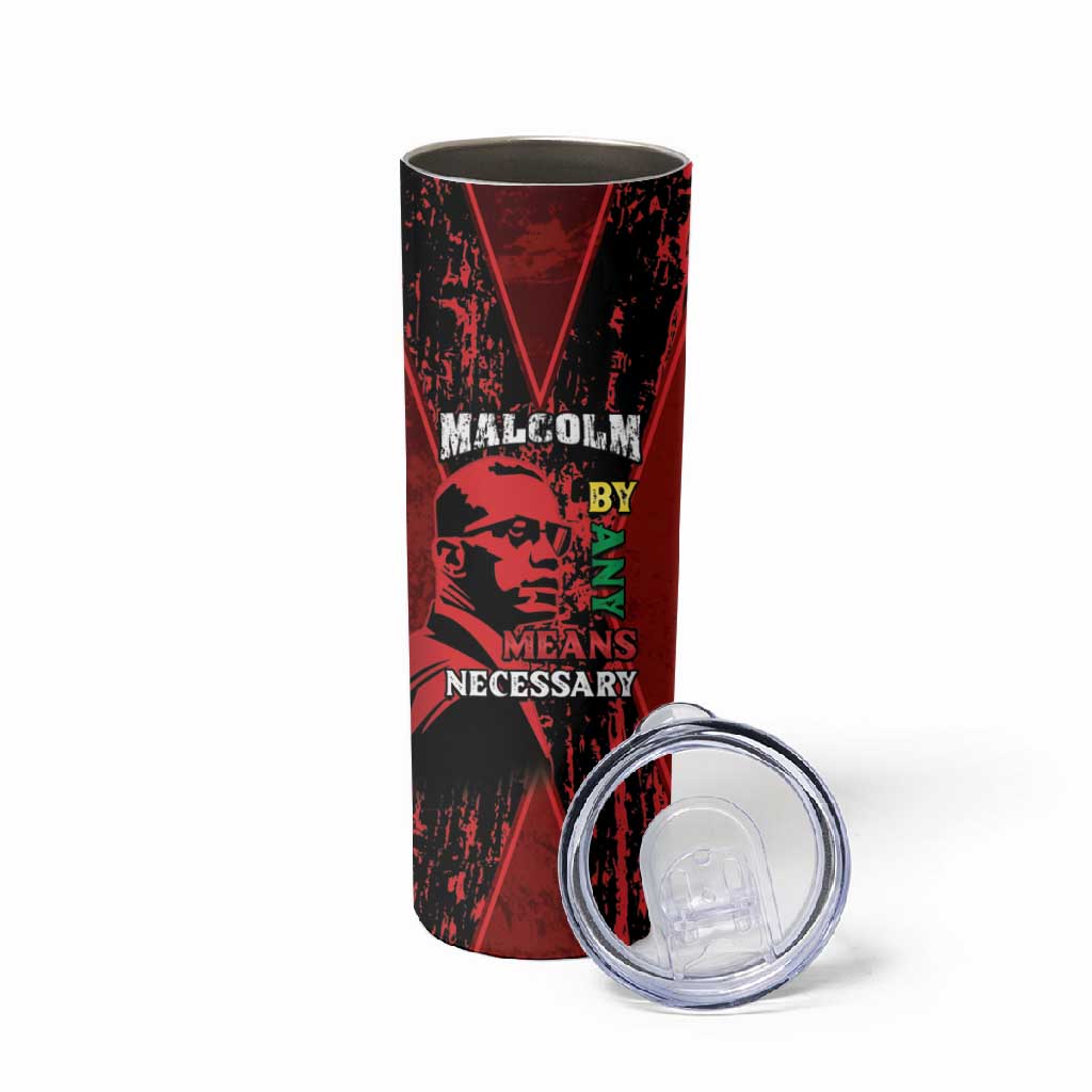 Malcolm X By Any Means Necessary Skinny Tumbler Retro Style LT15