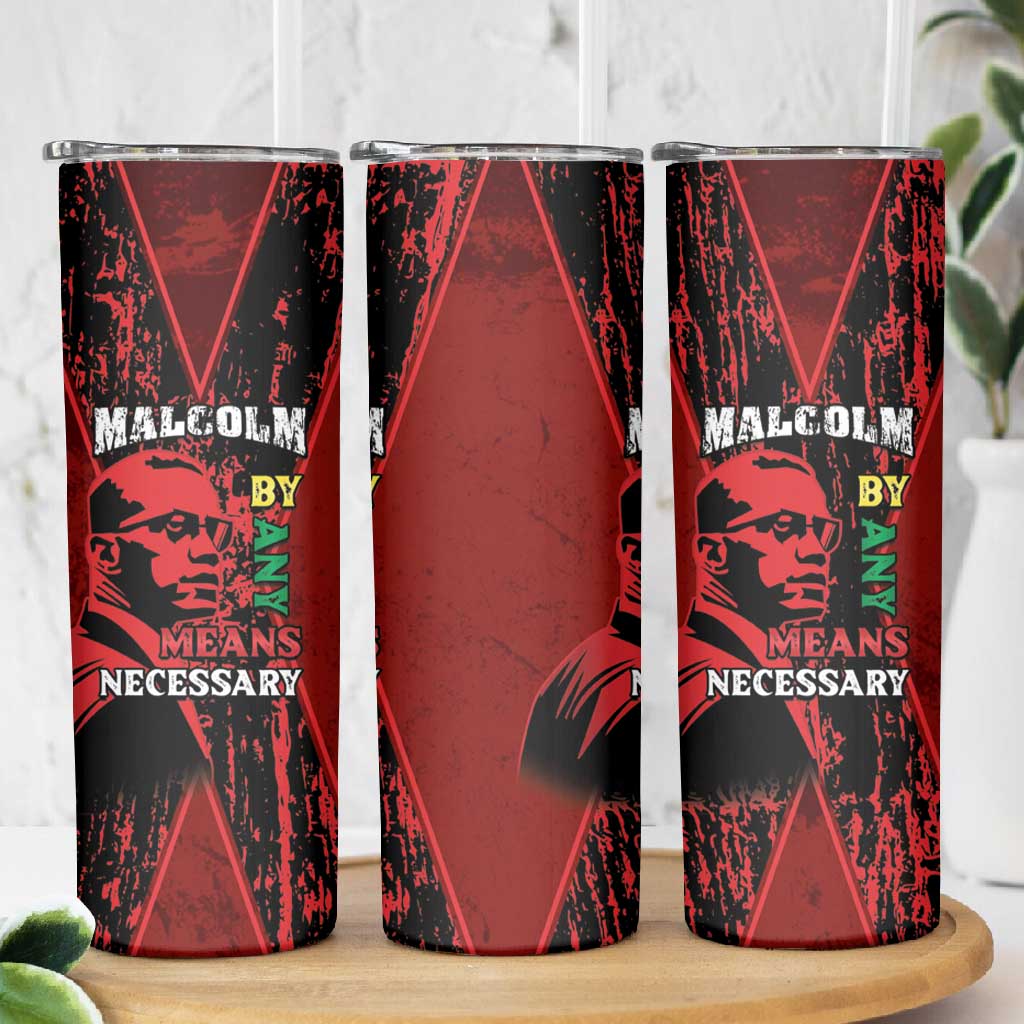 Malcolm X By Any Means Necessary Skinny Tumbler Retro Style LT15