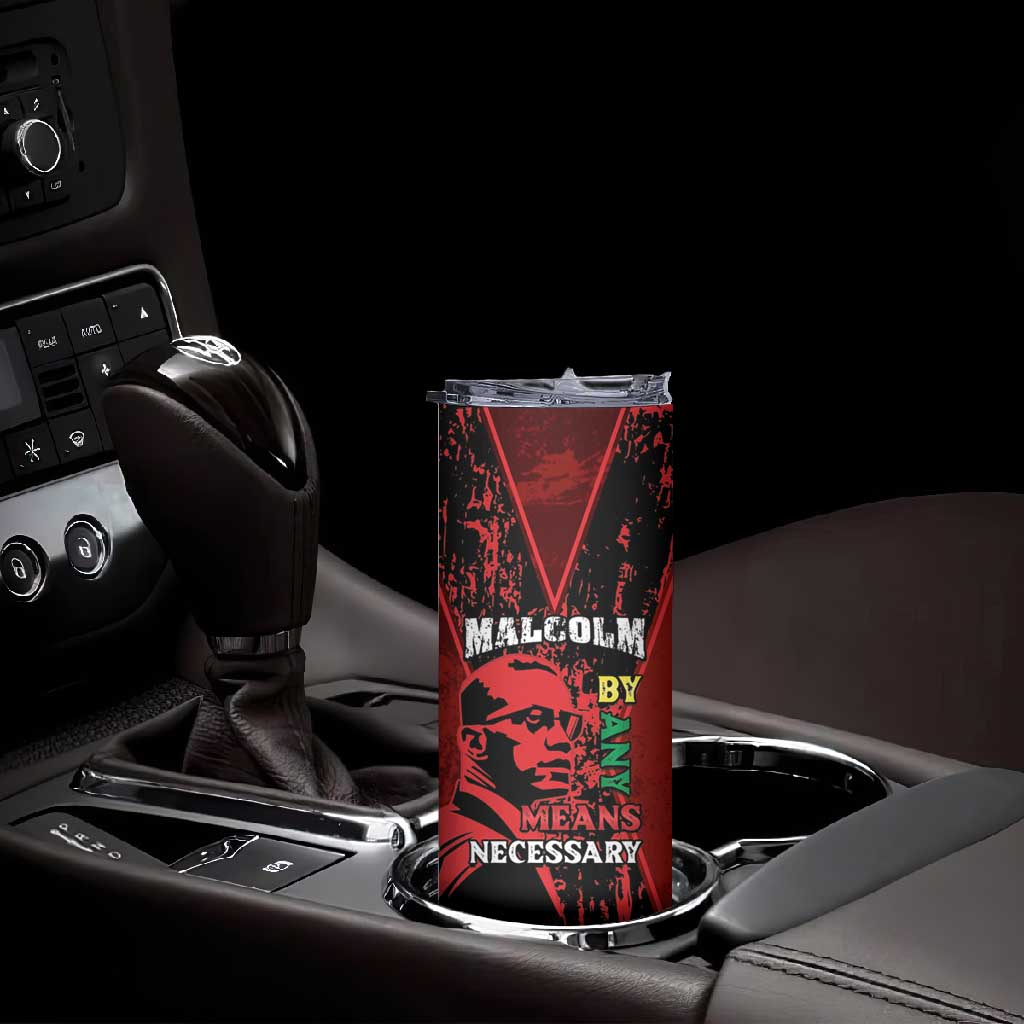 Malcolm X By Any Means Necessary Skinny Tumbler Retro Style LT15