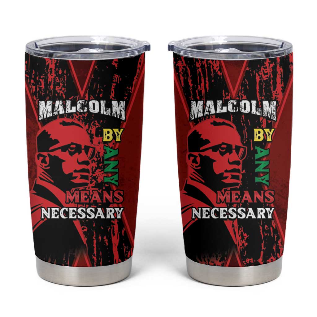 Malcolm X By Any Means Necessary Tumbler Cup Retro Style LT15