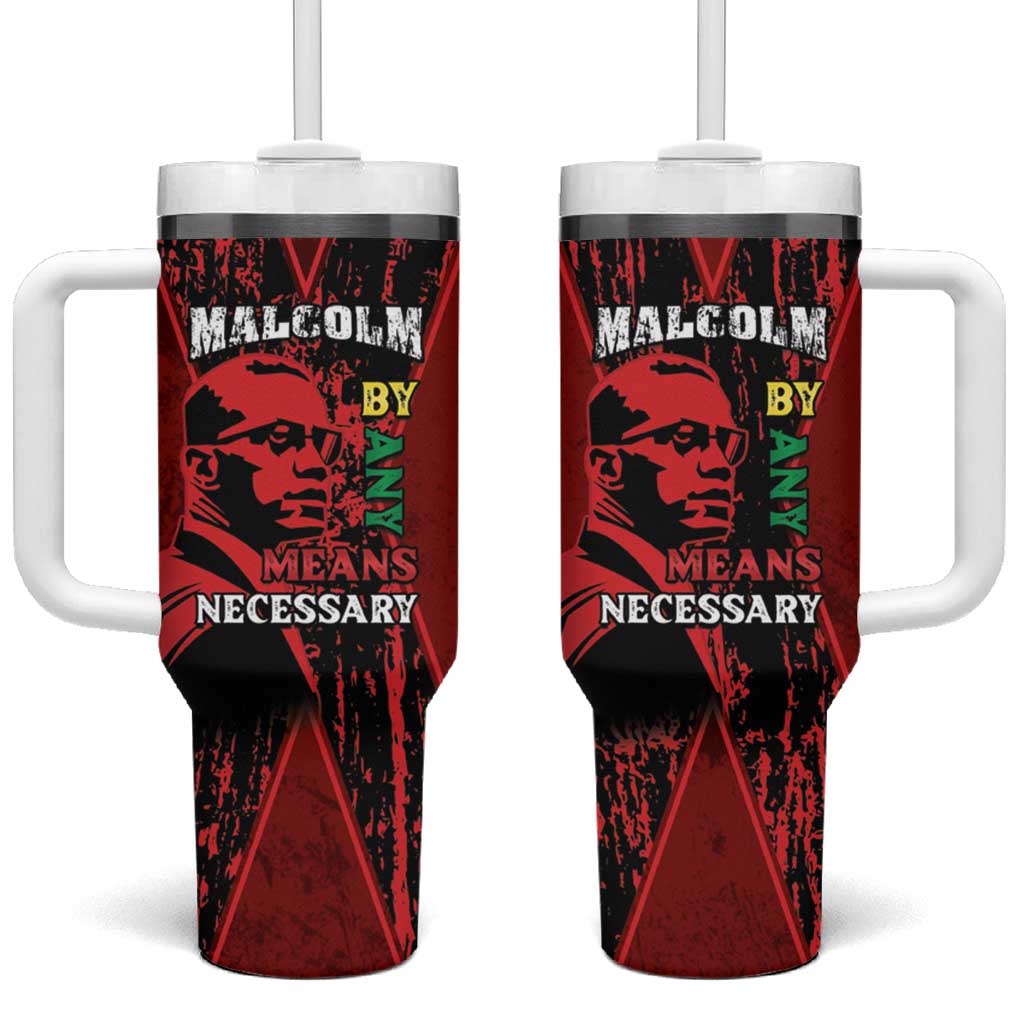 Malcolm X By Any Means Necessary Tumbler With Handle Retro Style LT15