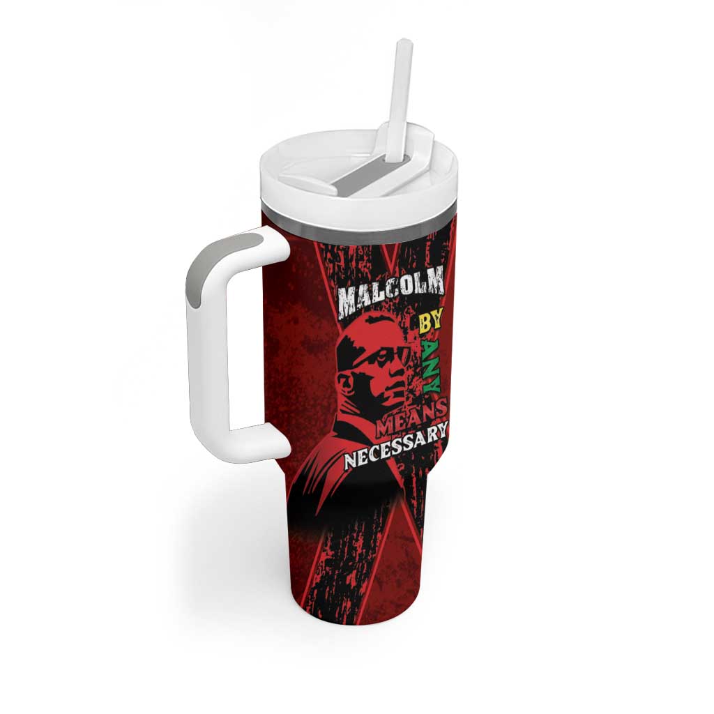 Malcolm X By Any Means Necessary Tumbler With Handle Retro Style LT15
