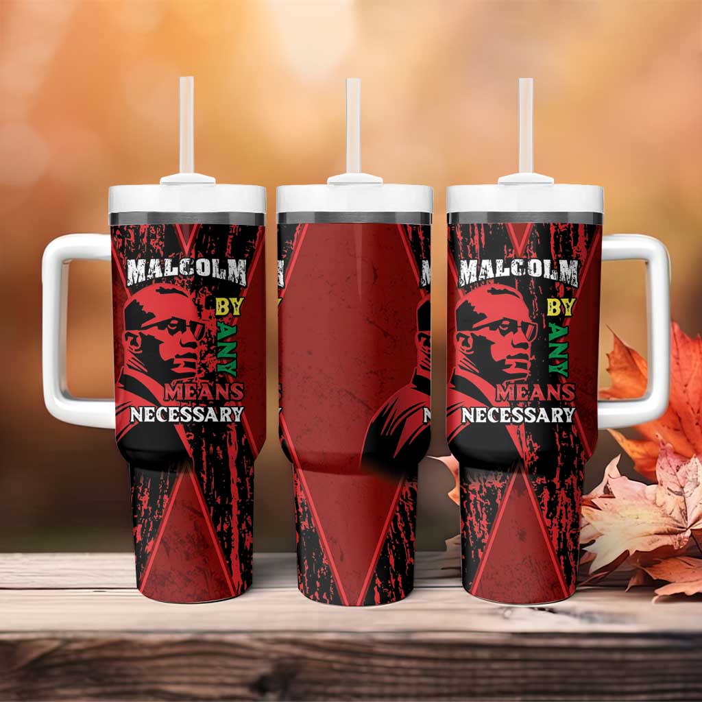 Malcolm X By Any Means Necessary Tumbler With Handle Retro Style LT15