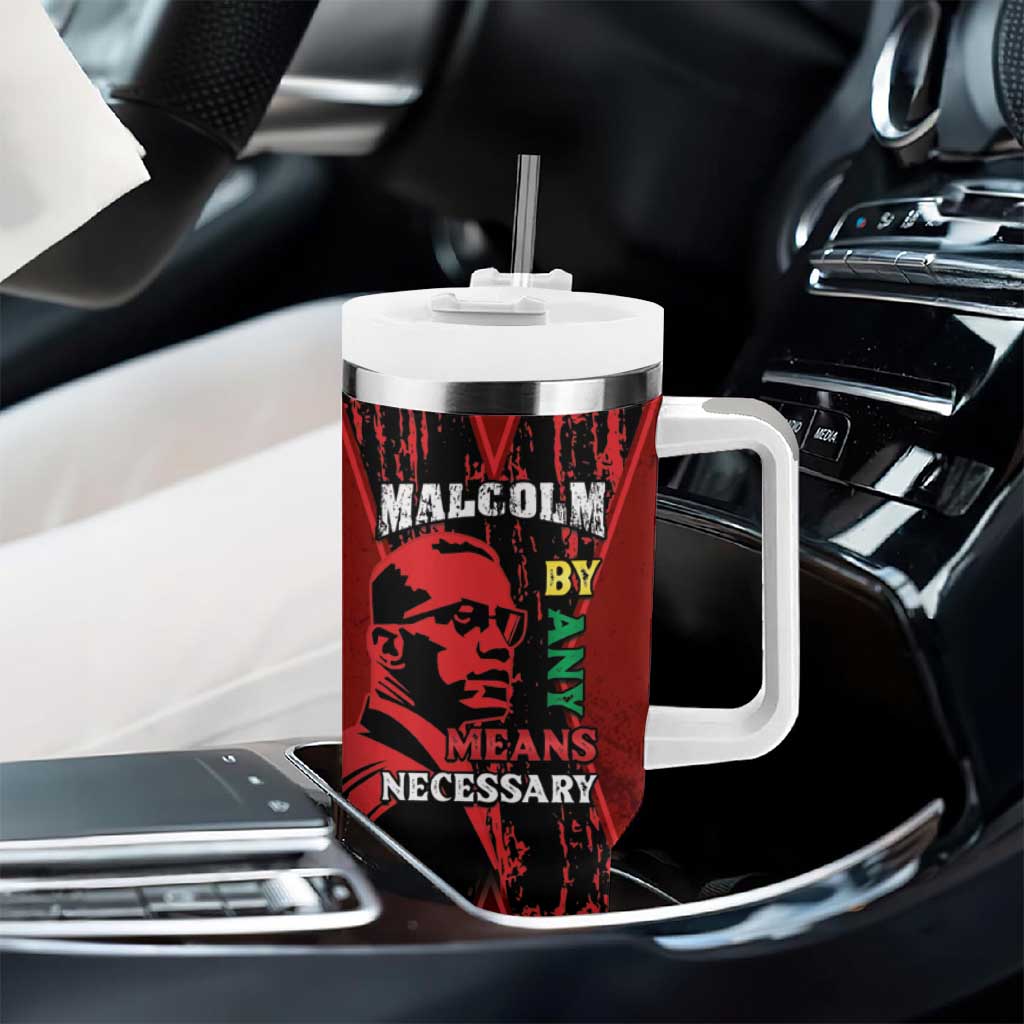 Malcolm X By Any Means Necessary Tumbler With Handle Retro Style LT15