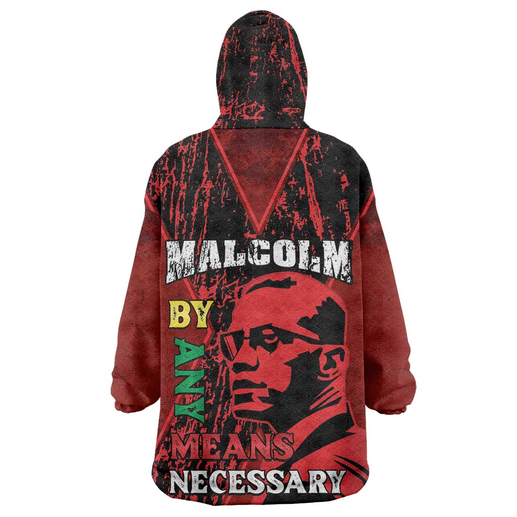 Malcolm X By Any Means Necessary Wearable Blanket Hoodie Retro Style LT15