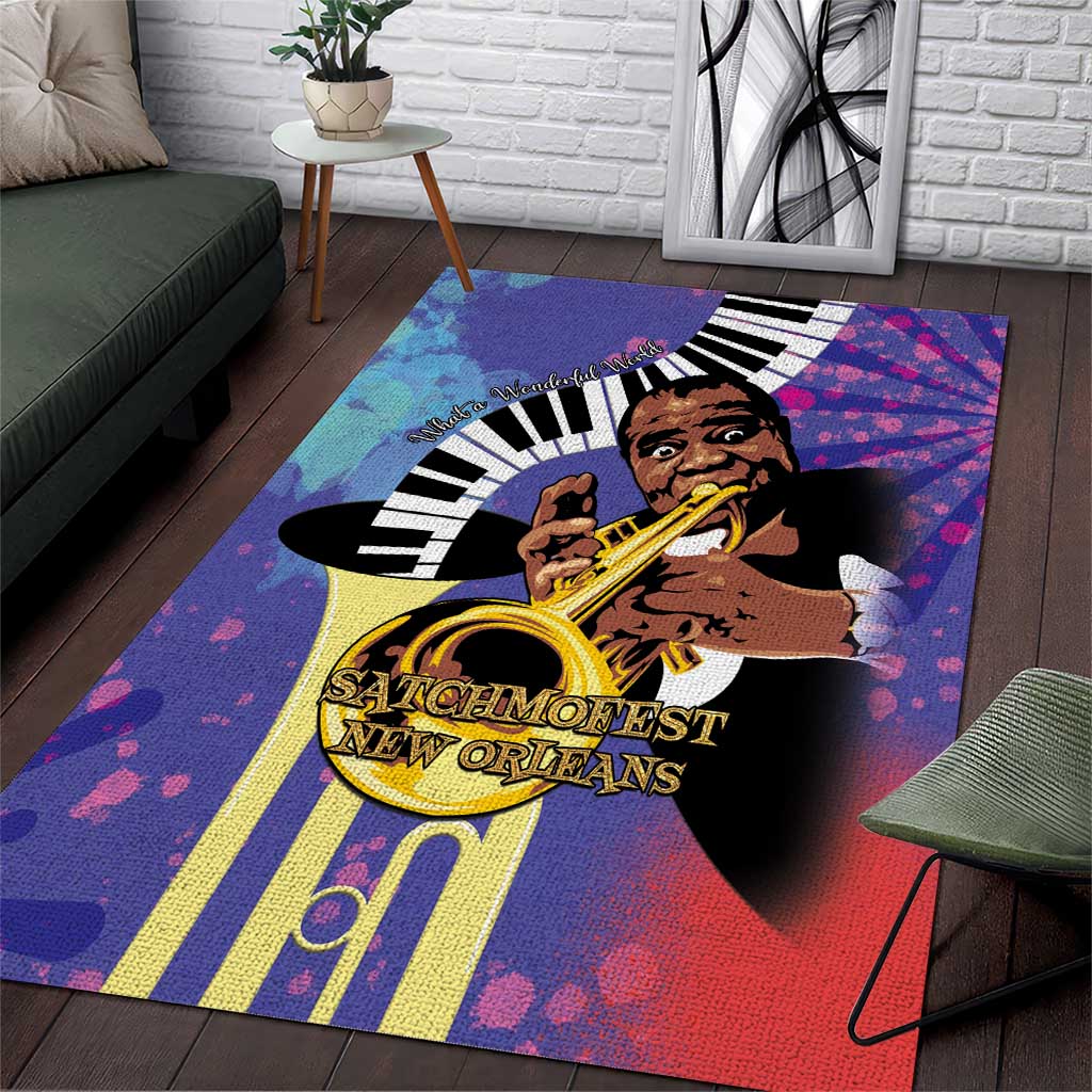 Satchmofest What a Wonderful World Area Rug King Of Jazz SummerFest LT15