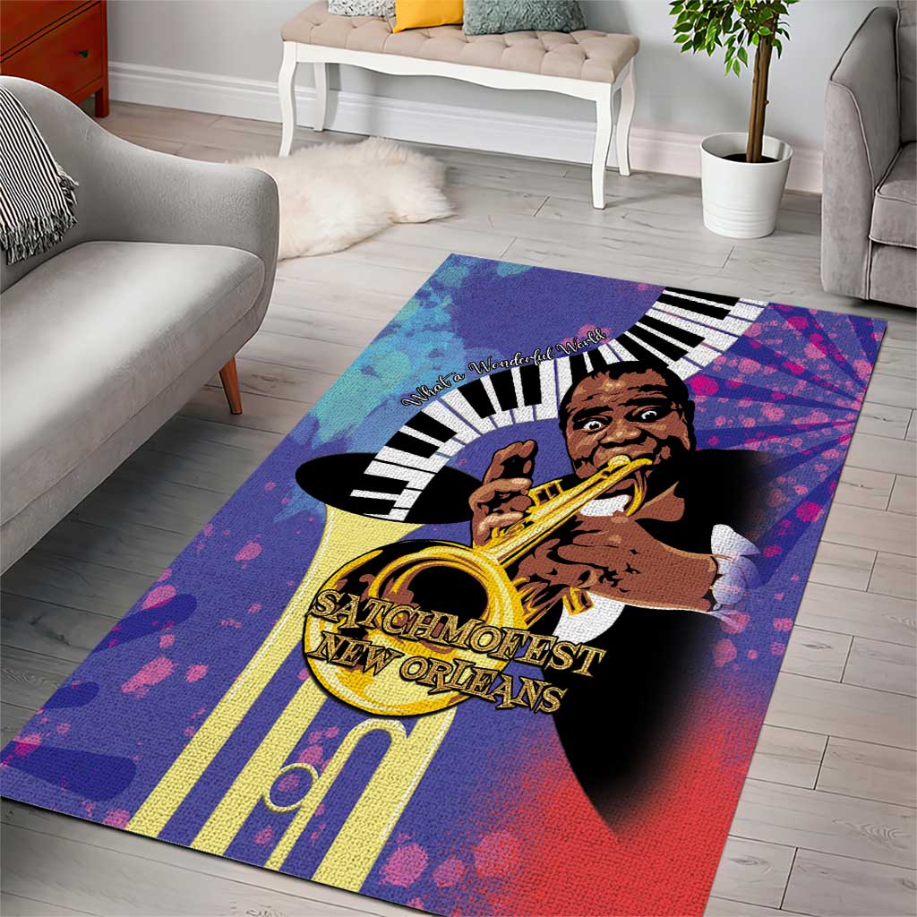 Satchmofest What a Wonderful World Area Rug King Of Jazz SummerFest LT15