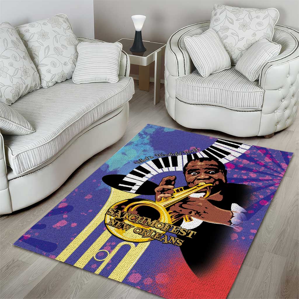 Satchmofest What a Wonderful World Area Rug King Of Jazz SummerFest LT15