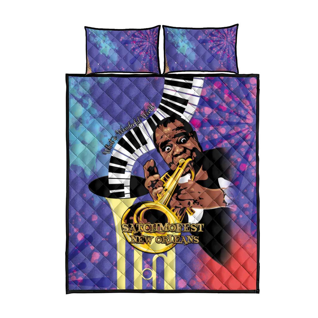 Satchmofest What a Wonderful World Quilt Bed Set King Of Jazz SummerFest LT15