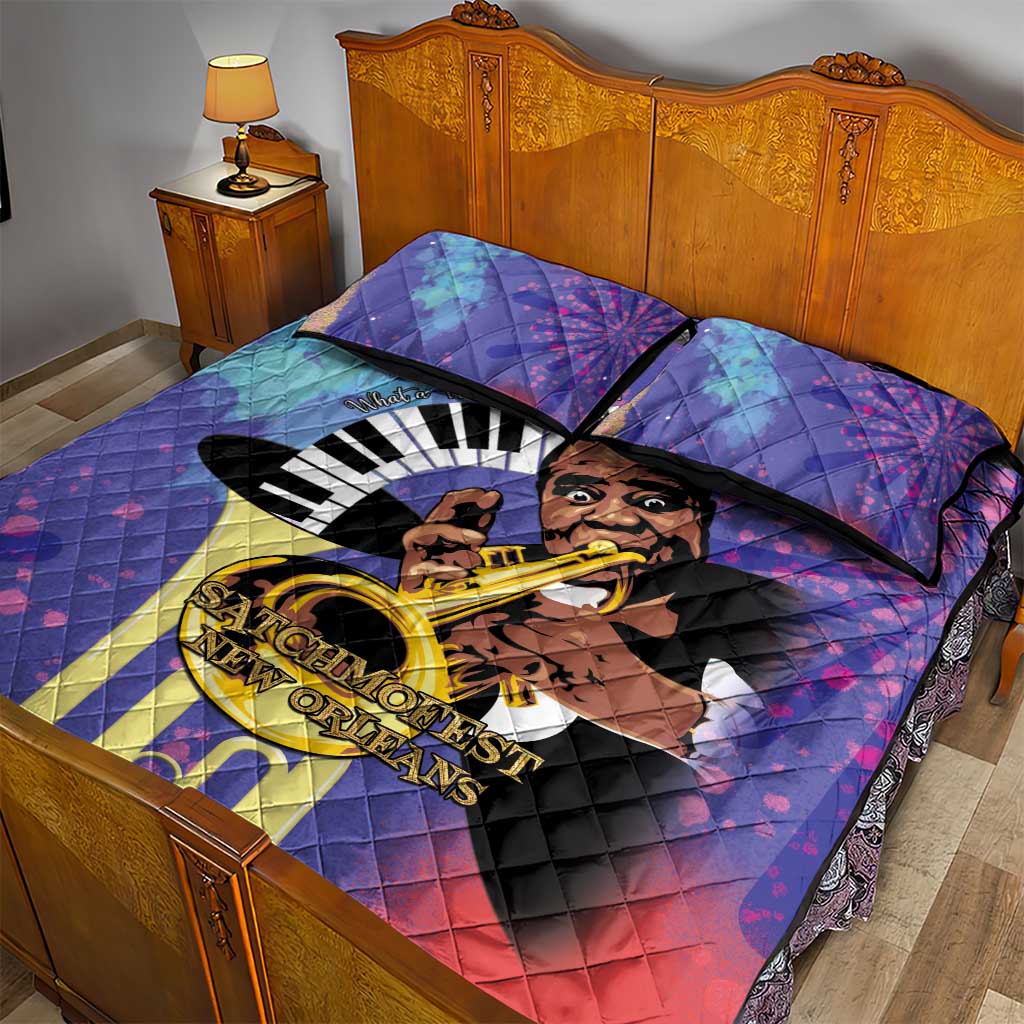 Satchmofest What a Wonderful World Quilt Bed Set King Of Jazz SummerFest LT15