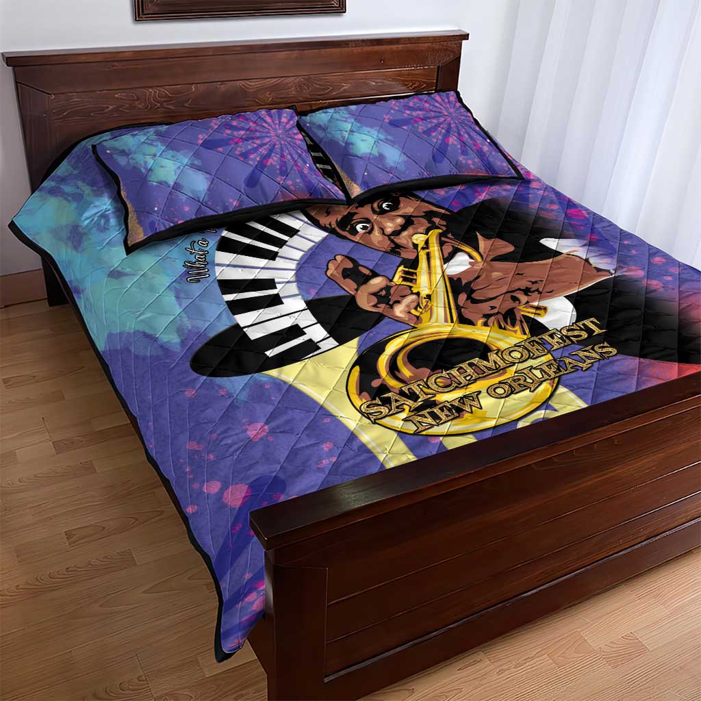 Satchmofest What a Wonderful World Quilt Bed Set King Of Jazz SummerFest LT15