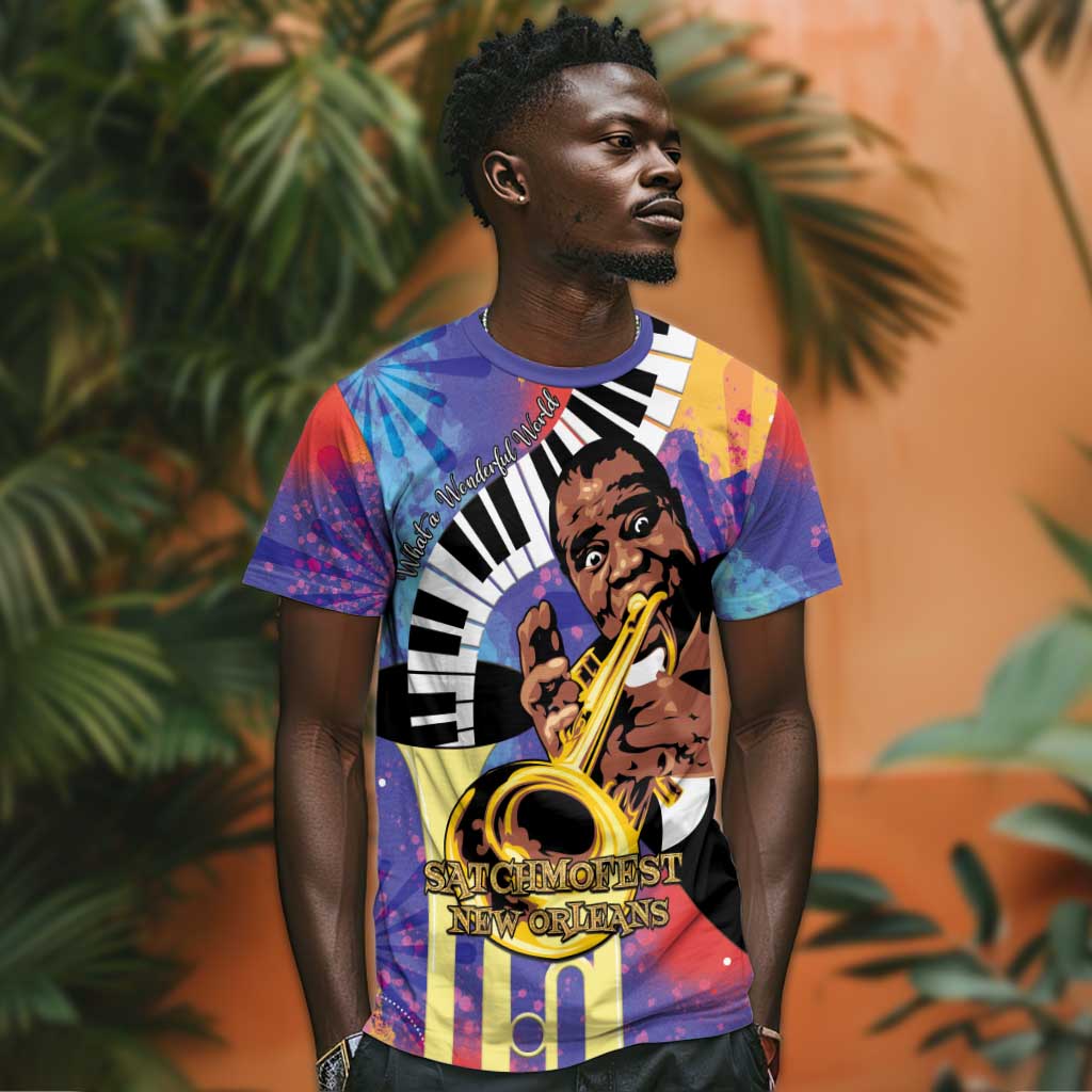 Satchmofest What a Wonderful World T shirt King Of Jazz SummerFest LT15