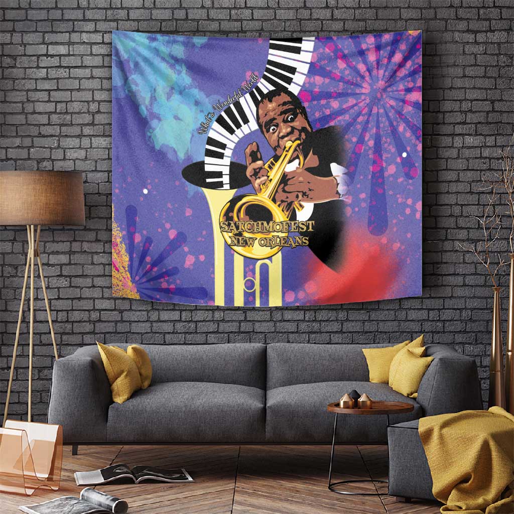 Satchmofest What a Wonderful World Tapestry King Of Jazz SummerFest LT15