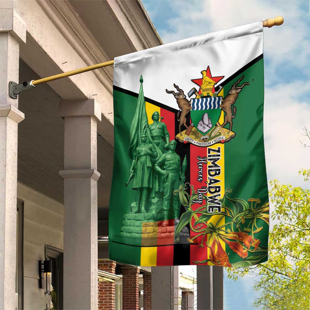 Zimbabwe Heroes' Day Garden Flag Nyika yeZimbabwe Monument - Coat Of Arms LT15