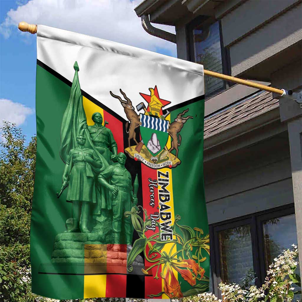 Zimbabwe Heroes' Day Garden Flag Nyika yeZimbabwe Monument - Coat Of Arms LT15